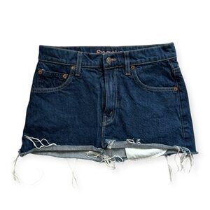 MOTHER “the fun dip” micro denim mini skirt